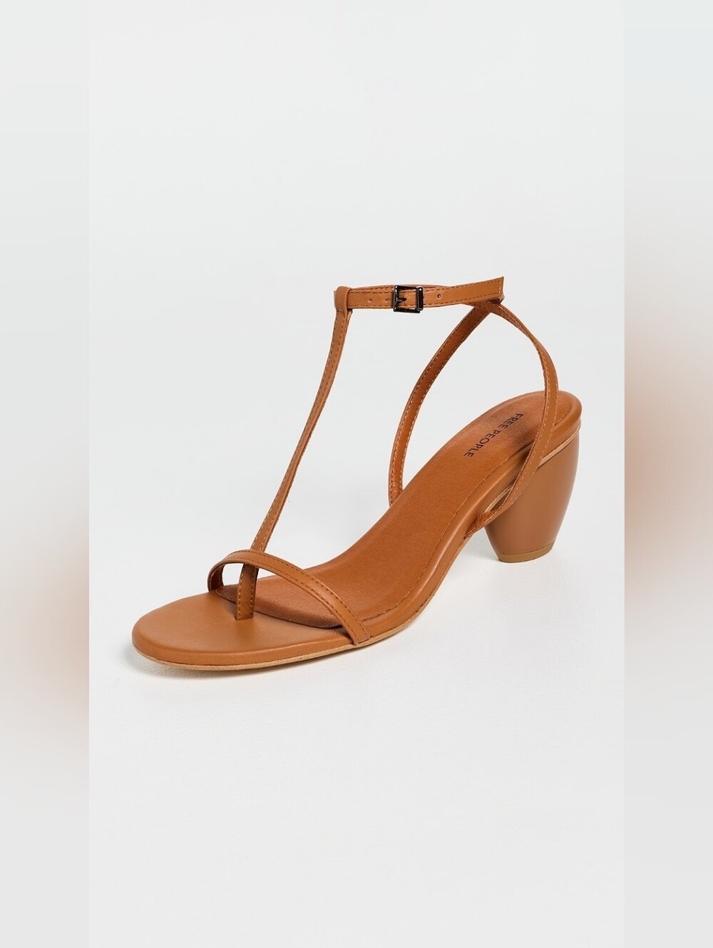 Free People  Land Strappy Heels - Tan Leather Strappy Block Heel Sandals Size 9